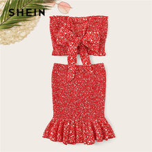 Load image into Gallery viewer, SHEIN Red Frilled  Sets